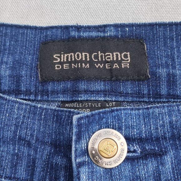 Simon Chang Jeans women's size 10  blue colour wide leg classic minimalist denim - Picture 5 of 13